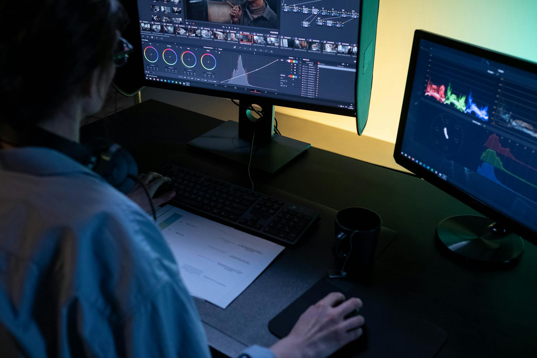 Professional web design studio workspace